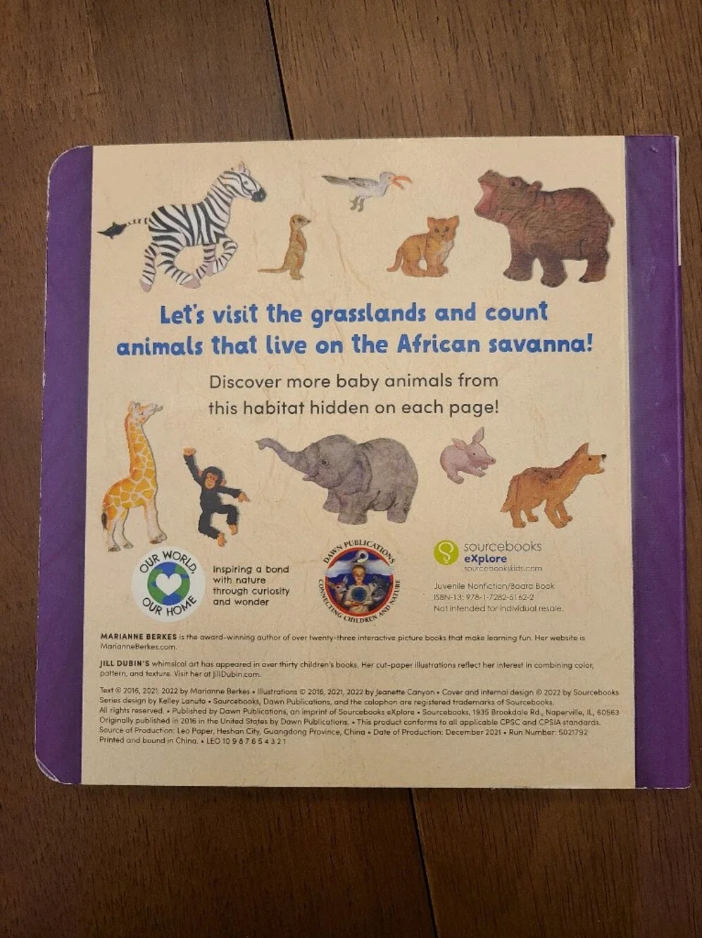 Over in the Grasslands Children's Board Book - Marianne Berkes Like New